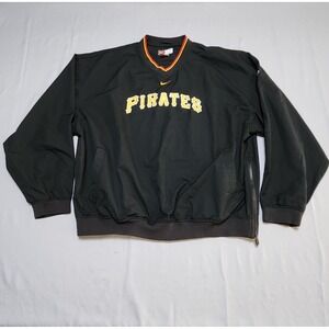 Vintage Nike Team MLB Pittsburgh Pirates Windbreaker Pullover Black Mens XXL